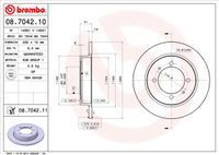 Remschijf BREMBO, Remschijftype: Massief, u.a. für Mitsubishi, Volvo, Proton