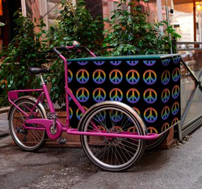 Bakfiets sticker peace symbool Bakfiets sticker peace symbool