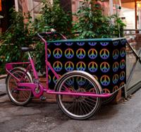 Bakfiets sticker peace symbool