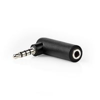 Stereo-Audioadapter | 3,5 mm Male - 3,5 mm Female | 90° Gehoekt | 4-Polig | Zwart - thumbnail