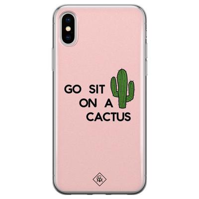 iPhone XS Max siliconen hoesje - Go sit on a cactus