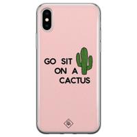 iPhone XS Max siliconen hoesje - Go sit on a cactus