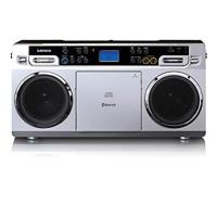 Lenco SCD-580 Ghettoblaster - draagbare cd-speler - PLL FM-radio - met USB en Bluetooth - met stroomadapter - zilver