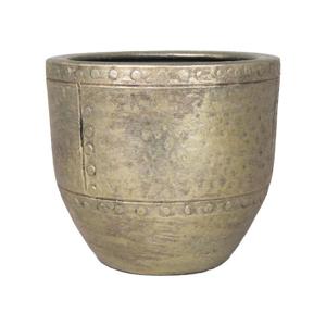 Floran Plantenpot - keramiek - industrieel goud - 21 x 23 cm