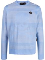 Philipp Plein pull Skull&Bones en laine mélangée - Bleu