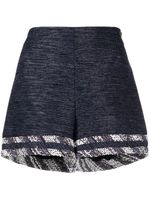 CHANEL Pre-Owned short en tweed à taille haute - Bleu