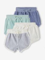 Set van 4 badstoffen shorts baby's chambrayblauw - thumbnail