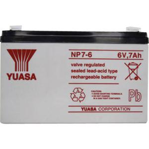 Yuasa NP7-6 NP7-6 Loodaccu 6 V 7 Ah Loodvlies (AGM) (b x h x d) 151 x 97 x 34 mm Kabelschoen 4.8 mm Onderhoudsvrij