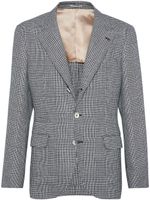 Brunello Cucinelli blazer en laine à motif pied-de-poule - Noir - thumbnail