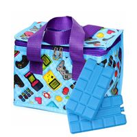 Puckator Kleine lunch koeltas met 2x koelelement - retro game print - 4,7 liter - Koeltas