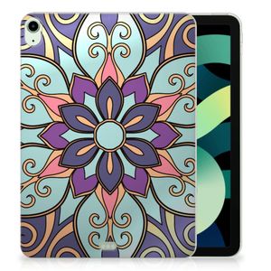 iPad Air (2020/2022) 10.9 inch Siliconen Hoesje Purple Flower