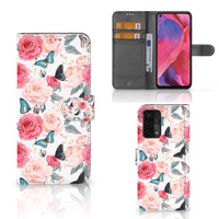 OPPO A54 5G | A74 5G | A93 5G Hoesje Butterfly Roses - thumbnail