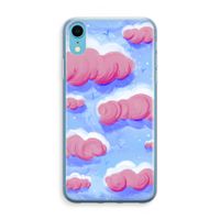 Roze wolken met vogels: iPhone XR Transparant Hoesje - thumbnail