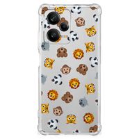 Doorzichtige Silicone Hoesje voor Xiaomi Redmi Note 12 Pro Plus Dieren Emojis - thumbnail