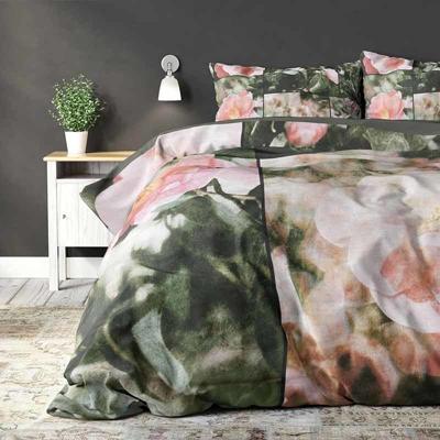Dekbedovertrek Flower Fashion Dekbedovertrek - Lits-Jumeaux (240x220 cm) - Groen Katoen - Dessin: Bloemen, Romantisch - Pure - Dekbed-Discounter.nl
