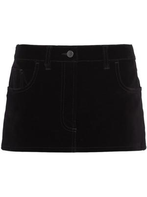 Prada Mini-rok met logo - Zwart