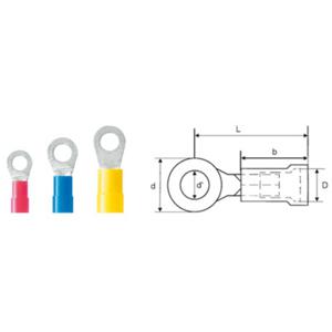 Weidmüller 9200260000 Ringkabelschoen Dwarsdoorsnede (max.): 6 mm² Gat diameter: 8.4 mm Deels geïsoleerd Geel 100 stuk(s)