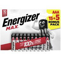 Energizer Max AAA batterij (potlood) Alkaline 1.5 V 20 stuk(s)