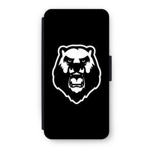 Angry Bear (black): iPhone 7 Flip Hoesje