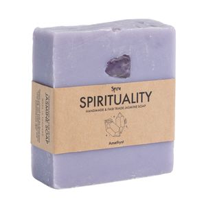 Spiru Fair Trade Edelsteen Zeep – Jasmijn & Amethist – Spiritualiteit (100 gram)