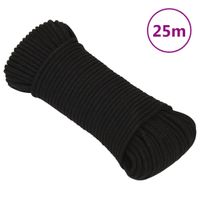 Werktouw 4 mm 25 m polyester zwart - thumbnail