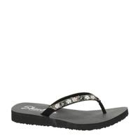 Skechers Cali Meditation teenslippers met sierstenen zwart