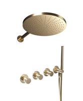 Blaufoss Pavilion thermostatische kraan Inbouw regendoucheset met regendouchekop 30 cm brushed champagne gold