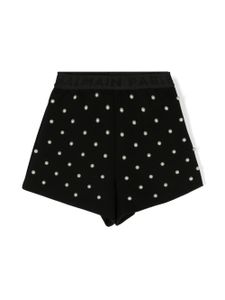 Balmain Kids mini short mini à ornements de perles - Noir