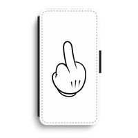 Middle finger white: iPhone XR Flip Hoesje - thumbnail