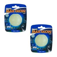 Chuckit! Max Glow Ball Maat S - ø 5 cm | Dubbelverpakking | 2 x 1 stuk | Licht op tot 30 minuten in het donker | Zeer robuust en gripvast | Compatibel met Chuckit! Launcher