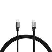 VARTA Speed Charge & Sync Kabel (USB Typ C auf USB Typ C, Strom- und Datenübertragung, 2 m), schwarz, nylon