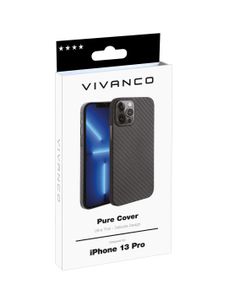 Vivanco Pure Backcover Apple iPhone 13 Pro Carbon Inductieve lading, Stootbestendig