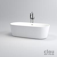 Ligbad Vrijstaand Clou InBe Ovaal 80x178x56cm Acryl Wit met Badwaste en Overloop