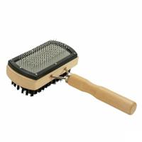 Hondenborstel bruin grijs 10 x 17 x 5 cm dubbel (12 stuks)