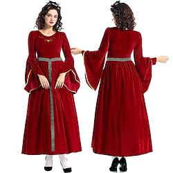 Middeleeuws Renaissance Cocktail jurk Vintage Jurk Gala jurk Viking Outlander Dames Halloween LARP Ren Faire Festival Kleding Lightinthebox