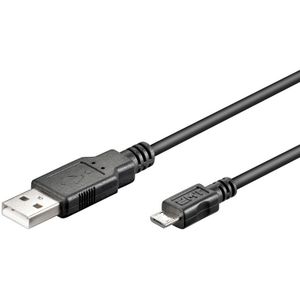 Goobay USB micro-B 180, 1.8m USB-kabel 1,8 m Micro-USB B USB A Zwart