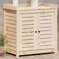 VidaXL Oppottafel met schappen 82,5x50x86,5 cm massief grenenhout