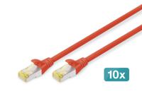 Digitus DK-1644-A-010-R-10 RJ45 Netwerkkabel, patchkabel CAT 6A S/FTP 1.00 m Rood 1 stuk(s) - thumbnail