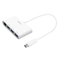 Macally UCHUB3GB USB-C naar 3-poort USB-A en 1-poort Gigabit Ethernet-adapter voor MacBook, MacBook Pro