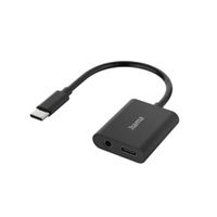 Hama Audio-adapter 2in1 USB-C-St. - 3,5-mm-jack/USB-C-aansl. Audio + Opladen - thumbnail