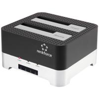 Renkforce RF-DOCKING-02 USB 3.2 Gen 1 (USB 3.0) SATA 6 Gb/s 2 poorten Harde schijf-kopieerstation 2.5 inch, 3.5 inch Met clone-functie - thumbnail