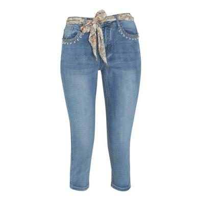 Cassis slim fit capri jeans lichtblauw