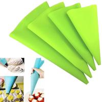 4 stuks siliconen ijsvorming piping Cream gebak tas mondstuk DIY cake versieren tools (EVA tas groen 4 gemengd)