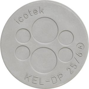 Icotek KEL-DP 50/18 Kabeldoorvoeringsplaat Montagegat: 50 mm Klem-Ø (max.): 12 mm Elastomeer Grijs 1 stuk(s)