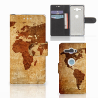 Sony Xperia XZ2 Compact Flip Cover Wereldkaart