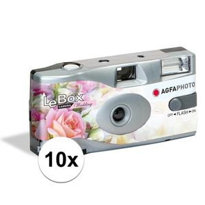 10x Bruiloft wegwerp cameras met flitser voor 27 kleuren fotos