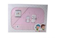 Gamberritos laken set pinguïn katoen klein roze 3-delig