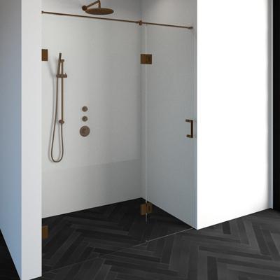 Sanituba Complete Profielloze Nisdeur 2-delig gekoppeld 160cm met 60cm deur koper Sanituba Complete Profielloze Nisdeur 2-delig gekoppeld 160cm met 60cm deur koper