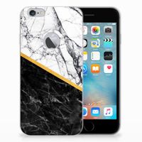 Apple iPhone 6 Plus | 6s Plus TPU Siliconen Hoesje Marmer Wit Zwart - Origineel Cadeau Man - thumbnail