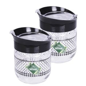 Suikerpot met lepel 2x van glas 350 ml